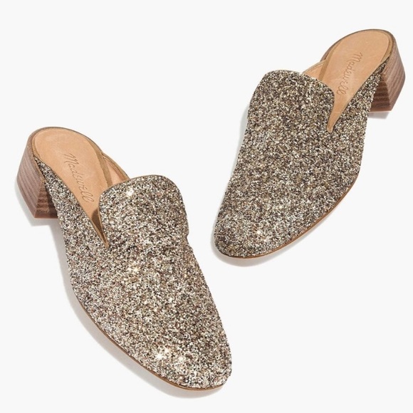 Madewell Shoes - BOGO! Madewell Gold Glitter Willa Loafer Mules